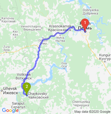 Маршрут из Перми в Чайковского
