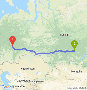 Маршрут из Перми в Братск