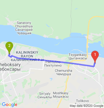 Маршрут из Новочебоксарска в Чебоксары