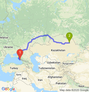 Маршрут из Сочи в Экибастуза