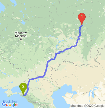 Маршрут из Перми в Холмскую