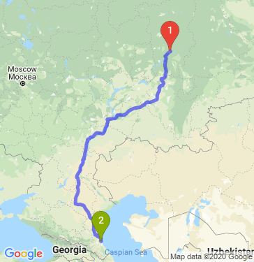 Маршрут из Перми в Махачкалу