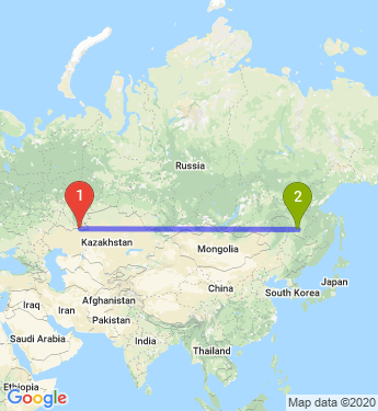 Маршрут из Орска в Серышево