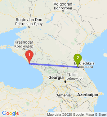 Маршрут из Сочи в Хасавюрта