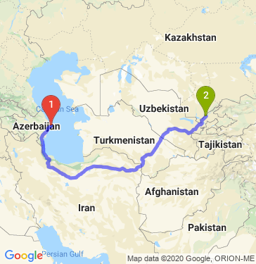 Маршрут из Баку в Ташкент