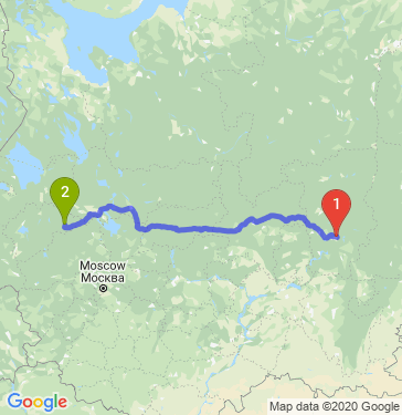 Маршрут из Перми в Мошенское