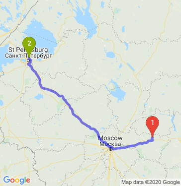 Маршрут из Коврова в Мурино