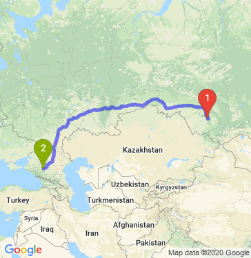 Маршрут из Барнаула в Ставрополь