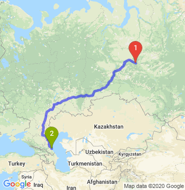 Маршрут из Нижневартовска в Махачкалу