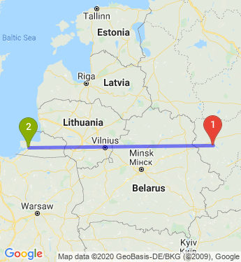 Маршрут из Смоленска в Калининград