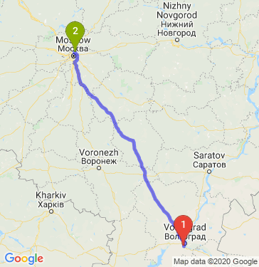 Маршрут из Волгограда в Мытищи