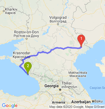 Маршрут из Астрахани в Адлер