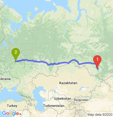 Маршрут из Барнаула в Москву