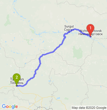 Маршрут из Нижневартовска в Тюмень