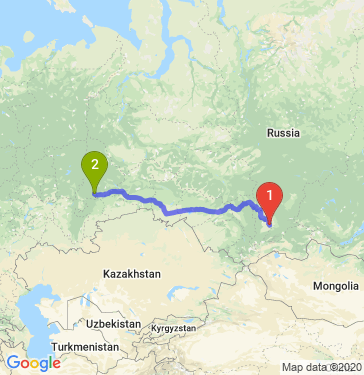 Маршрут из Абакана в Екатеринбург
