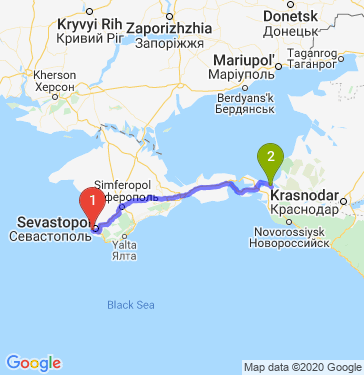 Маршрут из Севастополя в Темрюк