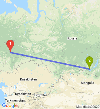 Маршрут из Перми в Иркутск