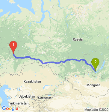 Маршрут из Перми в Иркутск