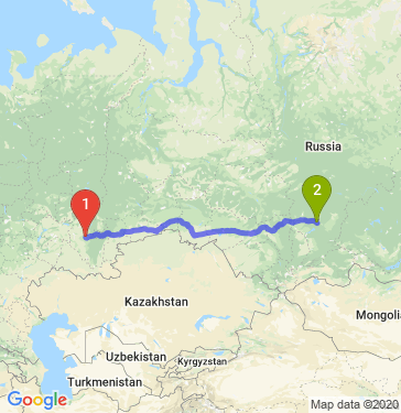Маршрут из Уфы в Красноярск