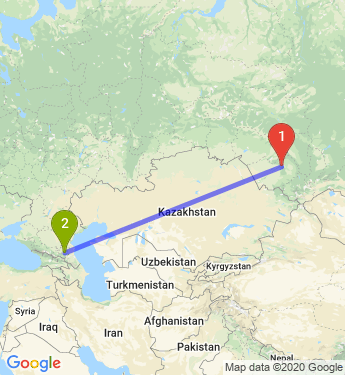Маршрут из Барнаула в Грозный