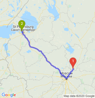 Маршрут из Веслево в Санкт-Петербург