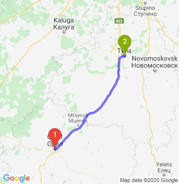 Маршрут из Орла в Тулу