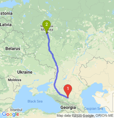 Маршрут из Георгиевска в Мамырь