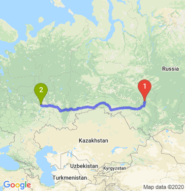 Маршрут из Томска в Казань