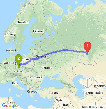 Маршрут из Уфы в Hlavní město Praha