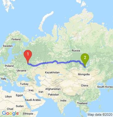 Маршрут из Рязани в Иркутск