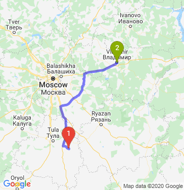 Маршрут из Новомосковска в Владимира