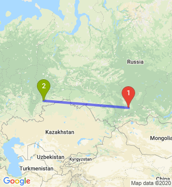 Маршрут из Абакана в Челябинск