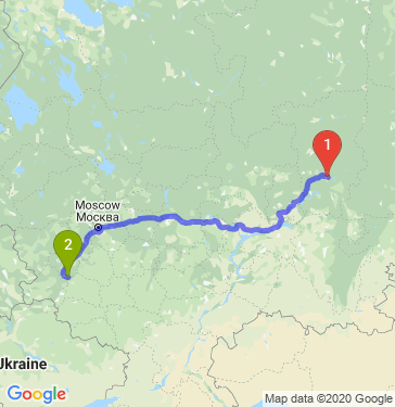 Маршрут из Перми в Севастополь