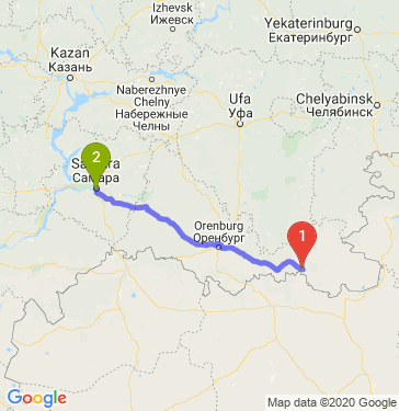 Маршрут из Орска в Самару
