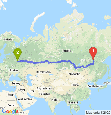 Маршрут из Нерюнгри в Химки