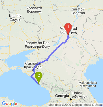 Маршрут из Волгограда в Хосту