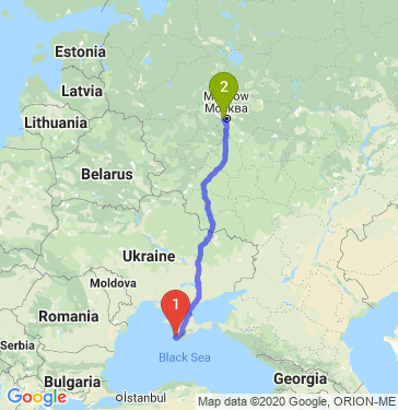 Маршрут из Севастополя в Москву