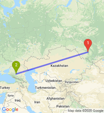 Маршрут из Барнаула в Ставрополь