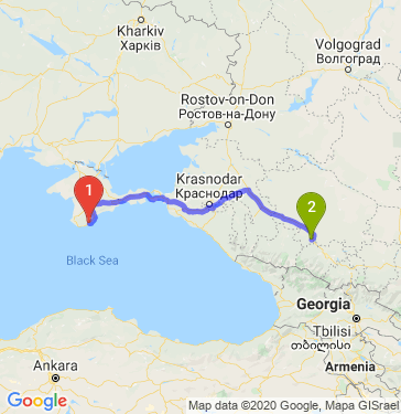 Маршрут из Массандры в Пятигорск