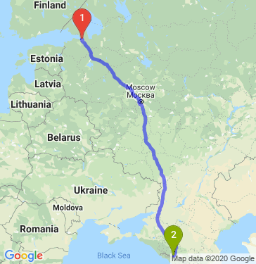 Маршрут из Санкт-Петербурга в Карачаево-Черкесскую республику