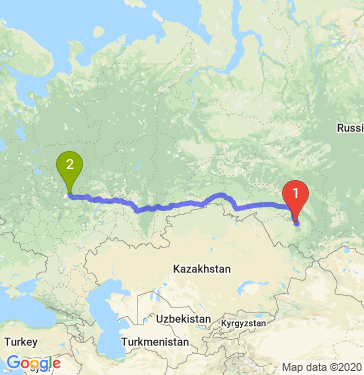 Маршрут из Барнаула в Нижний Новгород