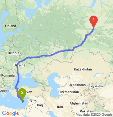 Маршрут из Сургута в Лимассол