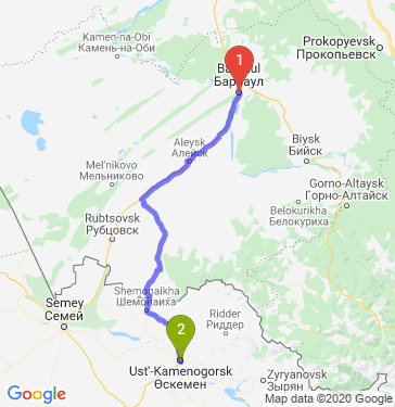 Маршрут из Барнаула в Усть-Каменогорска