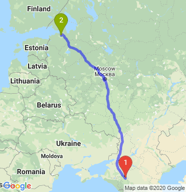 Маршрут из Армавира в Санкт-Петербург