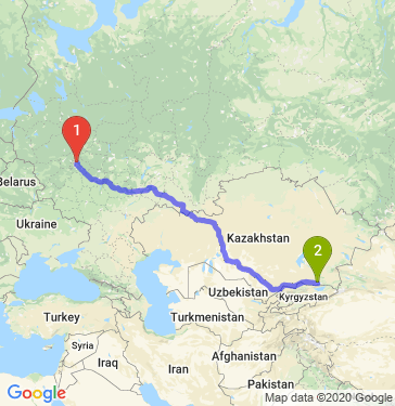 Маршрут из Балашихи в Алматы
