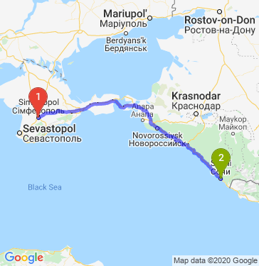 Маршрут из Симферополя в Сочи