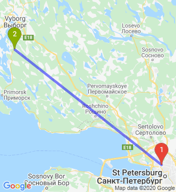 Маршрут из Санкт-Петербурга в Матросово