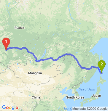 Маршрут из Кемерова в Южно-Сахалинск