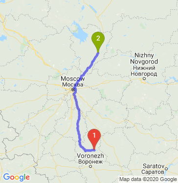 Маршрут из Липецка в Ярославль