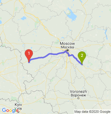Маршрут из Смоленска в Рязань